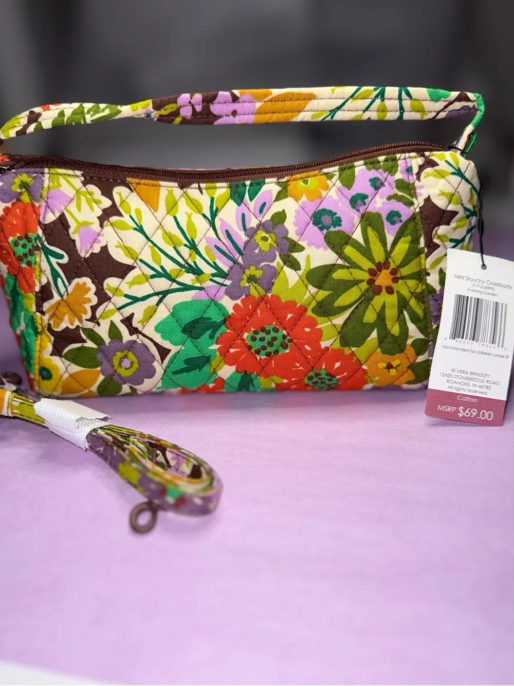NWT Vera Bradley Mini Slouchy Crossbody - Evening Garden